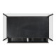 Architects Black Leather & Black Mocha Oak Cocktail Table with Drawers and Glass Top Architects Black Leather & Black Mocha Oak Cocktail Table with Drawers and Glass Top