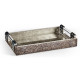 Rectangular Silver Espresso & Eggshell Tray Rectangular Silver Espresso & Eggshell Tray