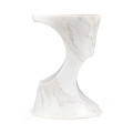Round Faux White & Grey Marble Cut-Out Lamp Table