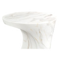 Round Faux White & Grey Marble Cut-Out Lamp Table