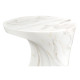 Round Faux White & Grey Marble Cut–Out Lamp Table