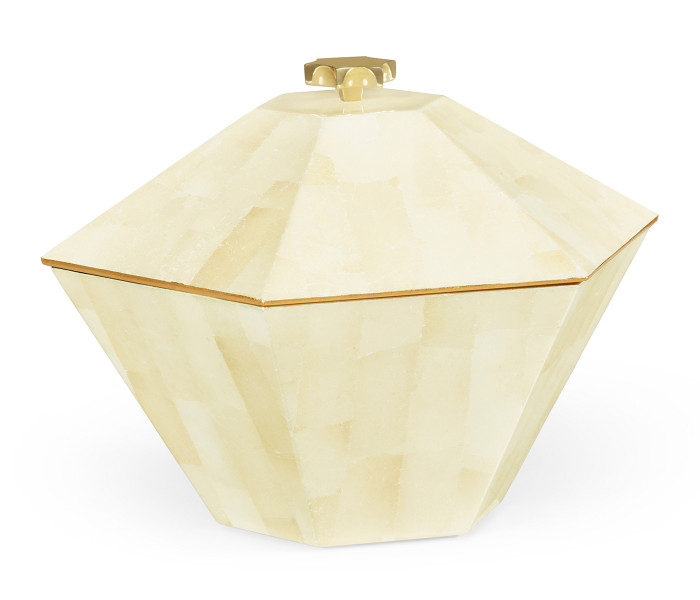 Dutch White Eggshell Hexagonal Box Dutch White Eggshell Hexagonal Box