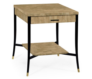 Brown Brick Eggshell End Table with Drawer