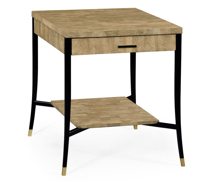 Brown Brick Eggshell End Table with Drawer Brown Brick Eggshell End Table with Drawer