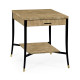 Brown Brick Eggshell End Table with Drawer Brown Brick Eggshell End Table with Drawer