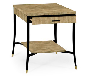 Brown Brick Eggshell End Table with Drawer