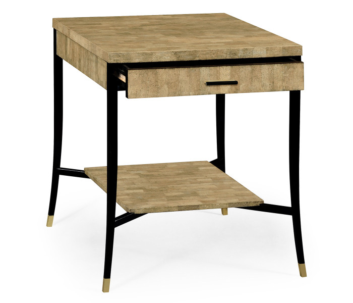 Brown Brick Eggshell End Table with Drawer Brown Brick Eggshell End Table with Drawer