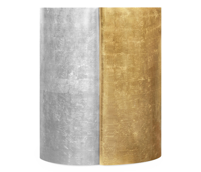 Circular Two–Piece Yin & Yang Gilded & Silver Drinks Table