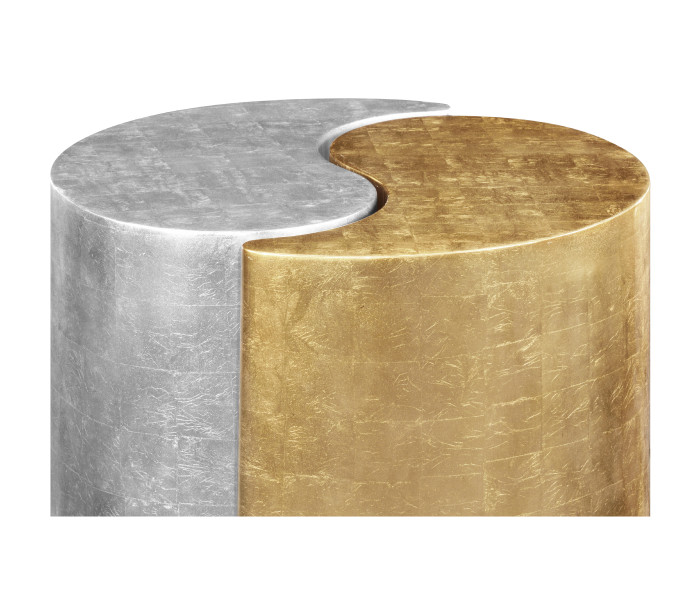 Circular Two–Piece Yin & Yang Gilded & Silver Drinks Table Circular Two–Piece Yin & Yang Gilded & Silver Drinks Table