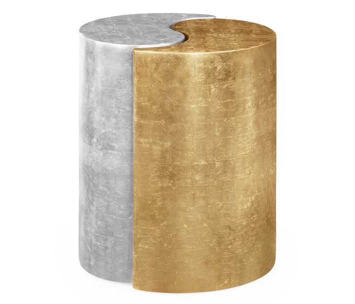 Circular Two–Piece Yin & Yang Gilded & Silver Drinks Table Circular Two–Piece Yin & Yang Gilded & Silver Drinks Table