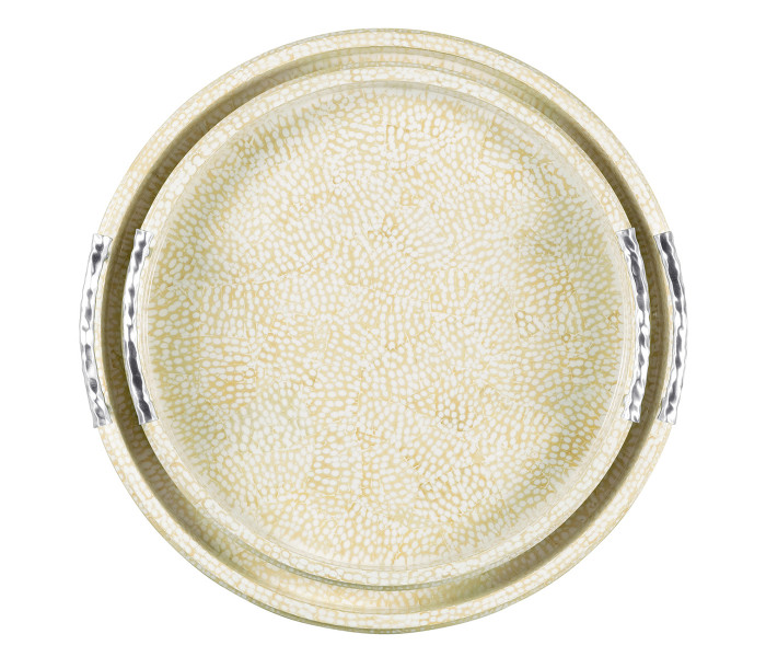 Duo Circular Yellow Eggshell Tray