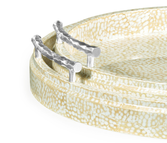 Duo Circular Yellow Eggshell Tray Duo Circular Yellow Eggshell Tray