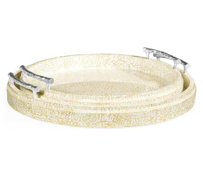 Duo Circular Yellow Eggshell Tray