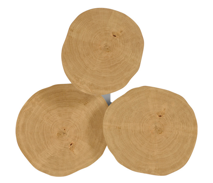 Architectural Coffee Table with Three Multi-Layered Circular Oysters Architectural Coffee Table with Three Multi-Layered Circular Oysters