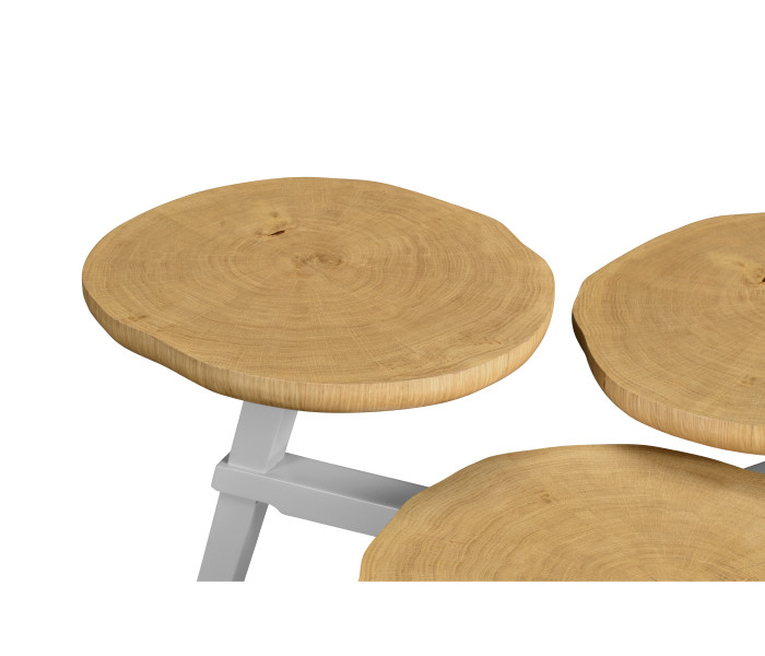 Architectural Coffee Table with Three Multi-Layered Circular Oysters Architectural Coffee Table with Three Multi-Layered Circular Oysters