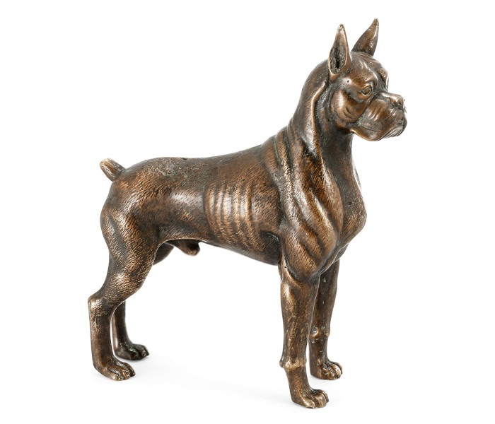 Copper Toned Bronze Boxer Dog
