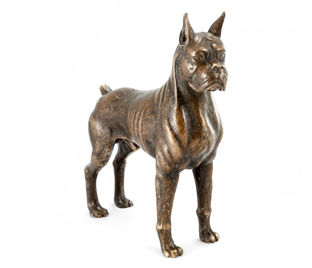Copper Toned Bronze Boxer Dog