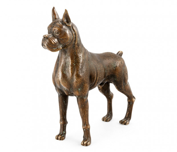 Copper Toned Bronze Boxer Dog