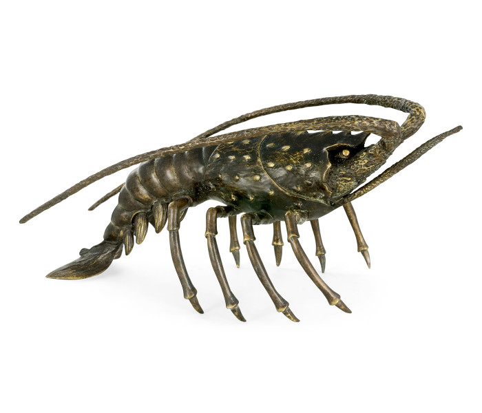 Antique Dark Bronze Langoustine