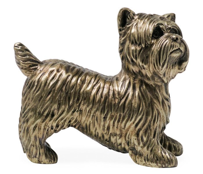 Light Antique Brass Yorkshire Terrier Dog Light Antique Brass Yorkshire Terrier Dog