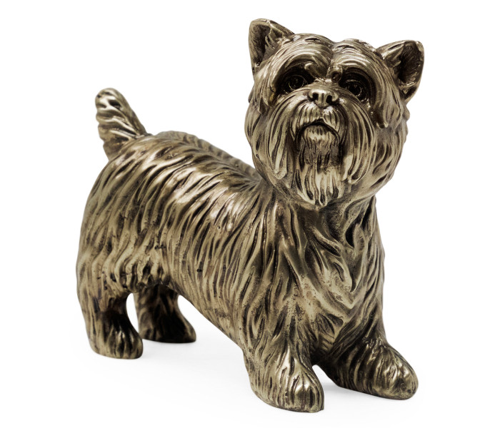 Light Antique Brass Yorkshire Terrier Dog Light Antique Brass Yorkshire Terrier Dog