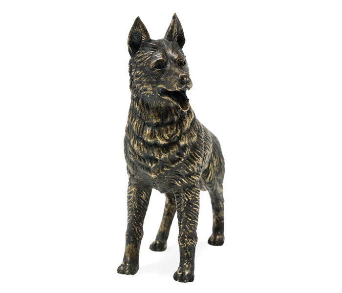 Antique Dark Bronze German Shepherd Dog