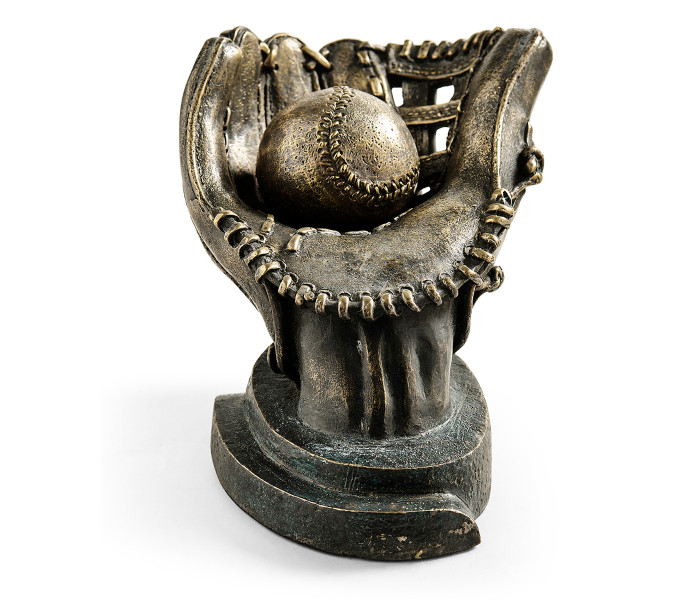 Antique Dark Bronze Baseball Mitt & Ball