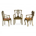 Set of Light Brass Miniature Dining Chairs