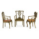 Set of Light Brass Miniature Dining Chairs Set of Light Brass Miniature Dining Chairs