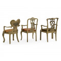 Set of Light Brass Miniature Dining Chairs