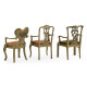 Set of Light Brass Miniature Dining Chairs Set of Light Brass Miniature Dining Chairs