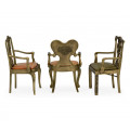 Set of Light Brass Miniature Dining Chairs