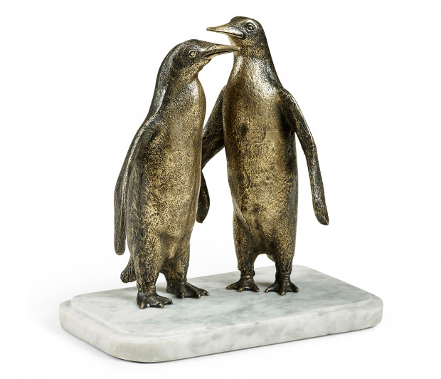 Anitque Dark Bronze Penguins
