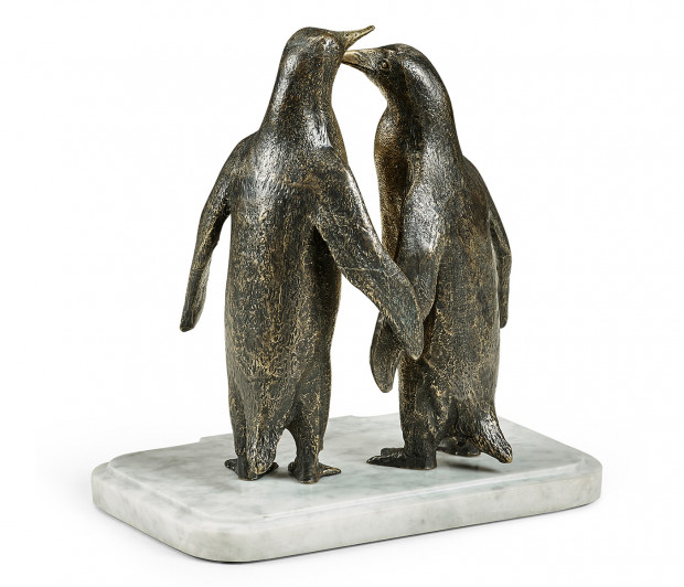 Anitque Dark Bronze Penguins