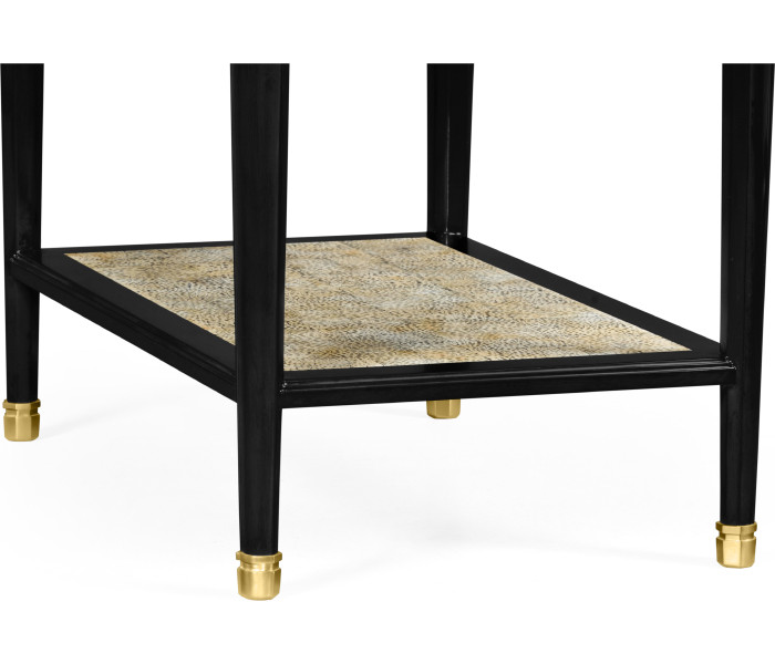 Black End Table with Eggshell & Bronze Detailing