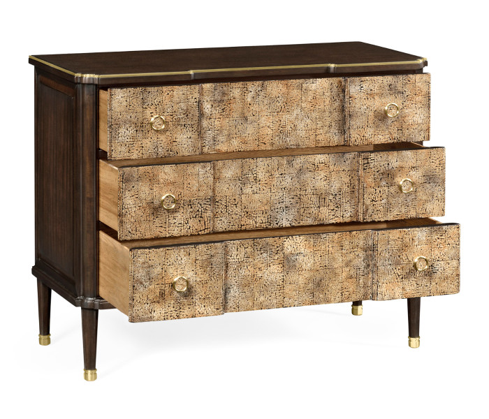 Chest of Drawers with Eggshell Inlay & Brass Details