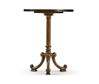 Brown Mahogany Lamp Table With Brass Moulding