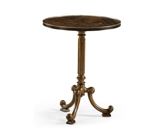 Brown Mahogany Lamp Table With Brass Moulding