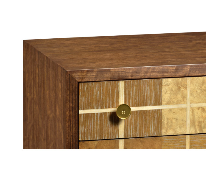 Pale Tartan Two–Drawer Nightstand