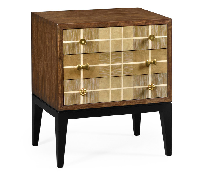 Pale Tartan Two–Drawer Nightstand