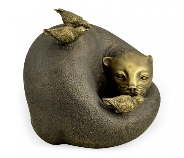 Antique Black Brass Otter