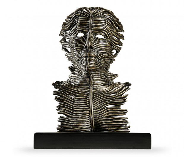 Antique Dark Bronze Mask Sculpture