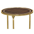Small Round Dark Santos & Brass End Table