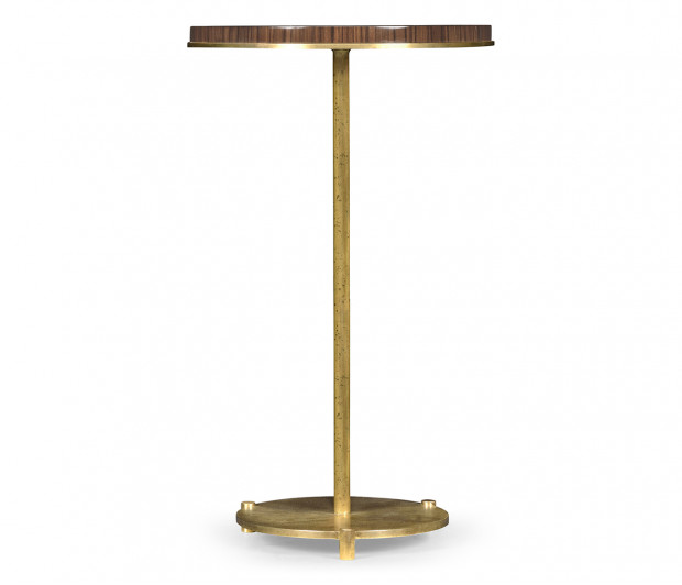 Small Round Dark Santos & Brass Wine table