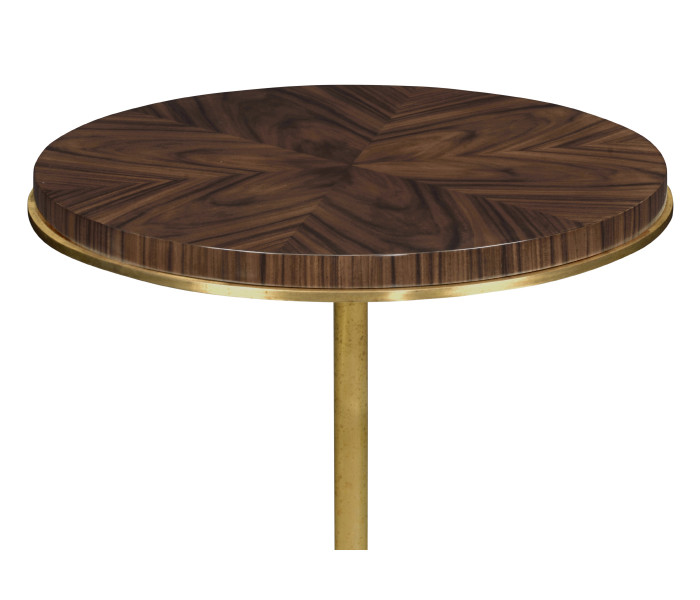 Small Round Dark Santos & Brass Wine table