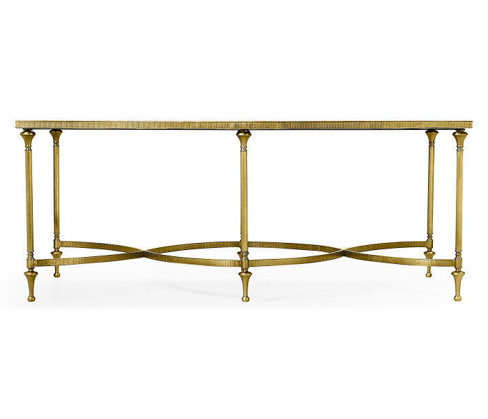 Rectangular Dark Santos & Brass Coffee Table