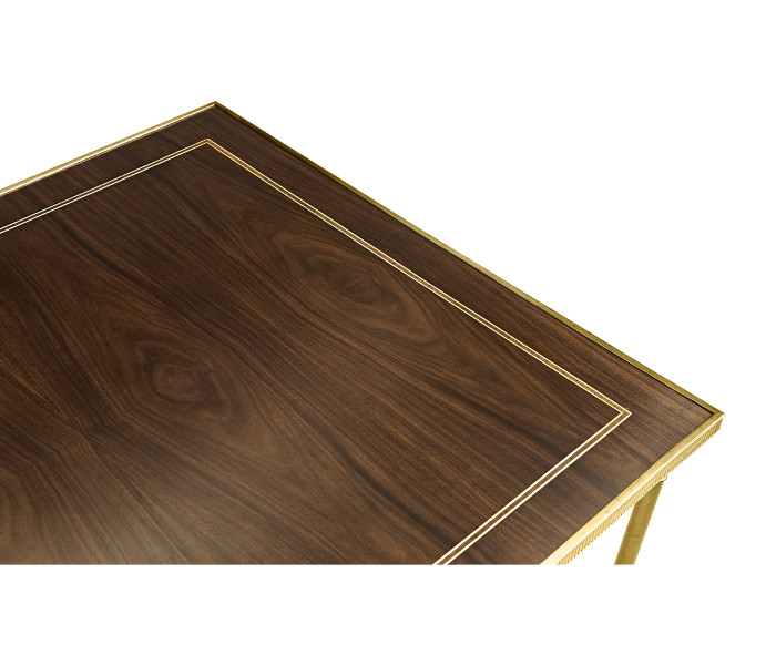 Rectangular Dark Santos & Brass Coffee Table