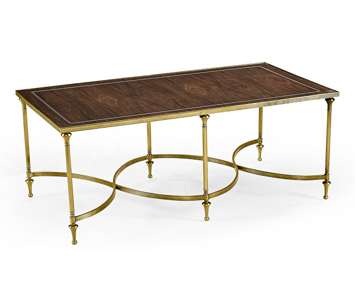 Rectangular Dark Santos & Brass Coffee Table