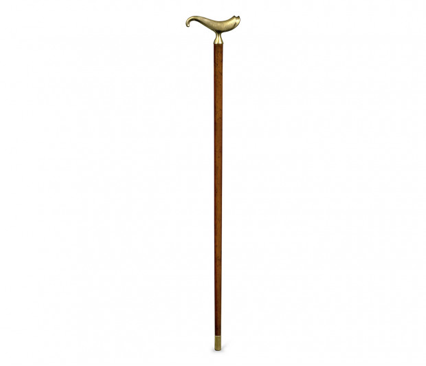 Mahogany Walking Stick with Brass Derby Topper