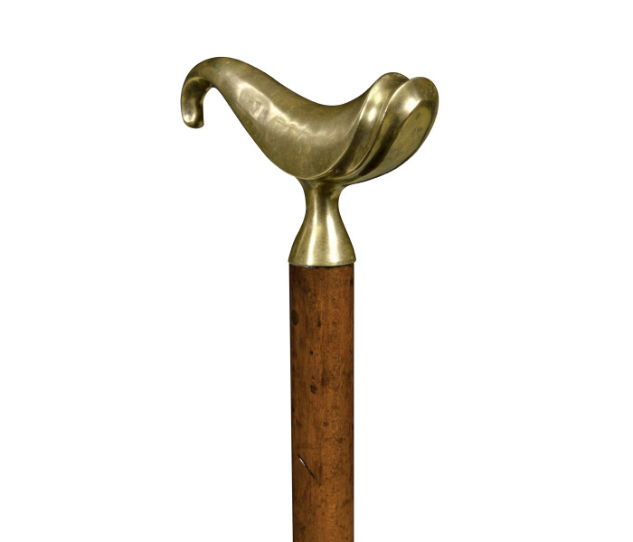 Mahogany Walking Stick with Brass Derby Topper